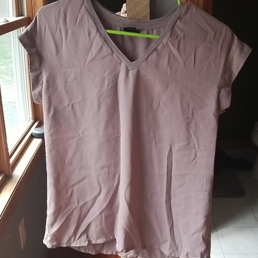 EUC ladies Tan polyester top size XS